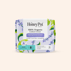 Organic Cotton Cover Calming Herbal Infusion Super Pads With Wings