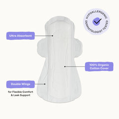 Organic Cotton Cover Calming Herbal Infusion Super Pads With Wings