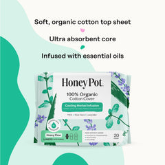 Organic Cotton Cover Cooling Herbal Infusion Heavy Flow Liners