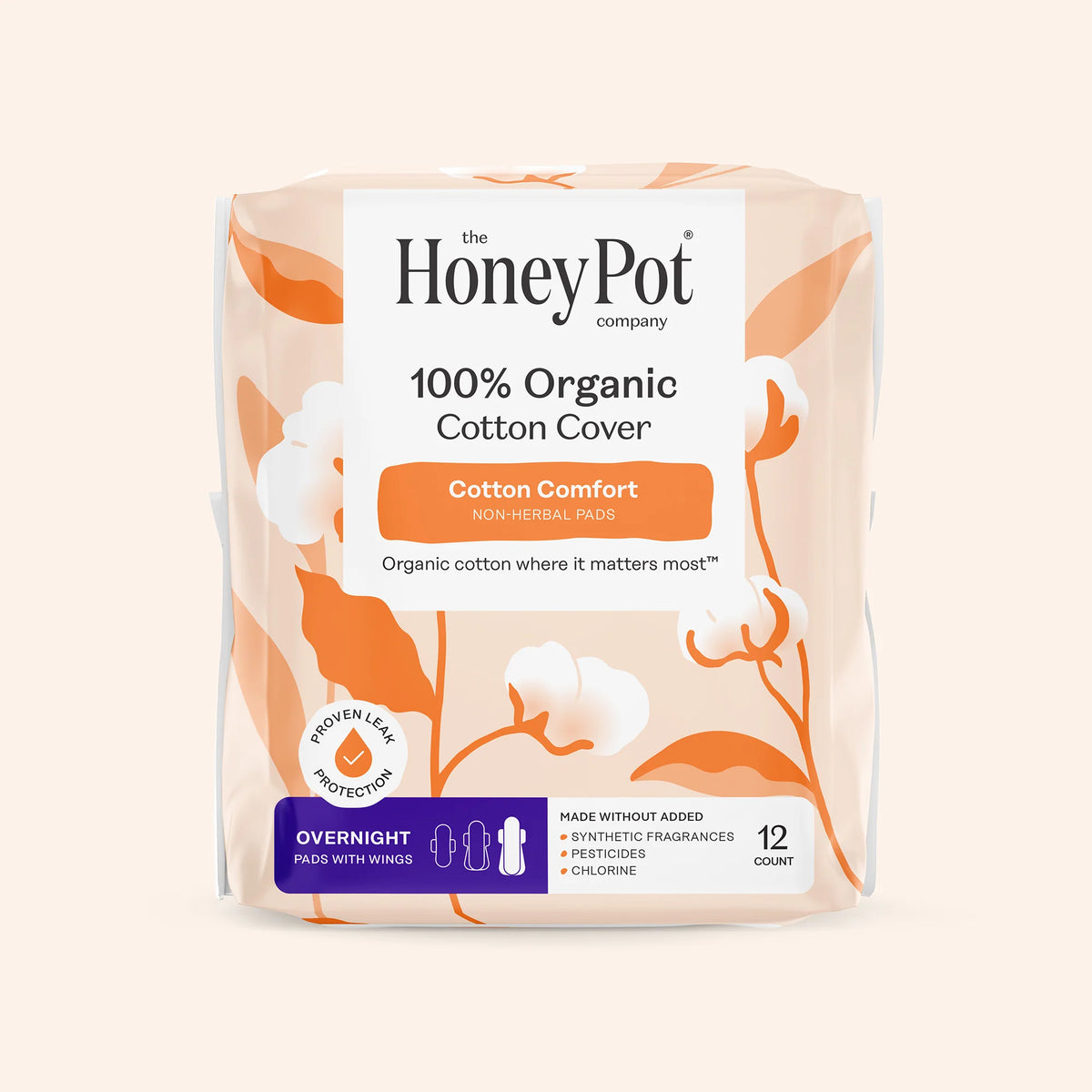 Organic Cotton Comfort Cover Overnight Pads