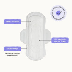 Organic Cotton Cover Calming Herbal Infusion Regular Pads With Wings